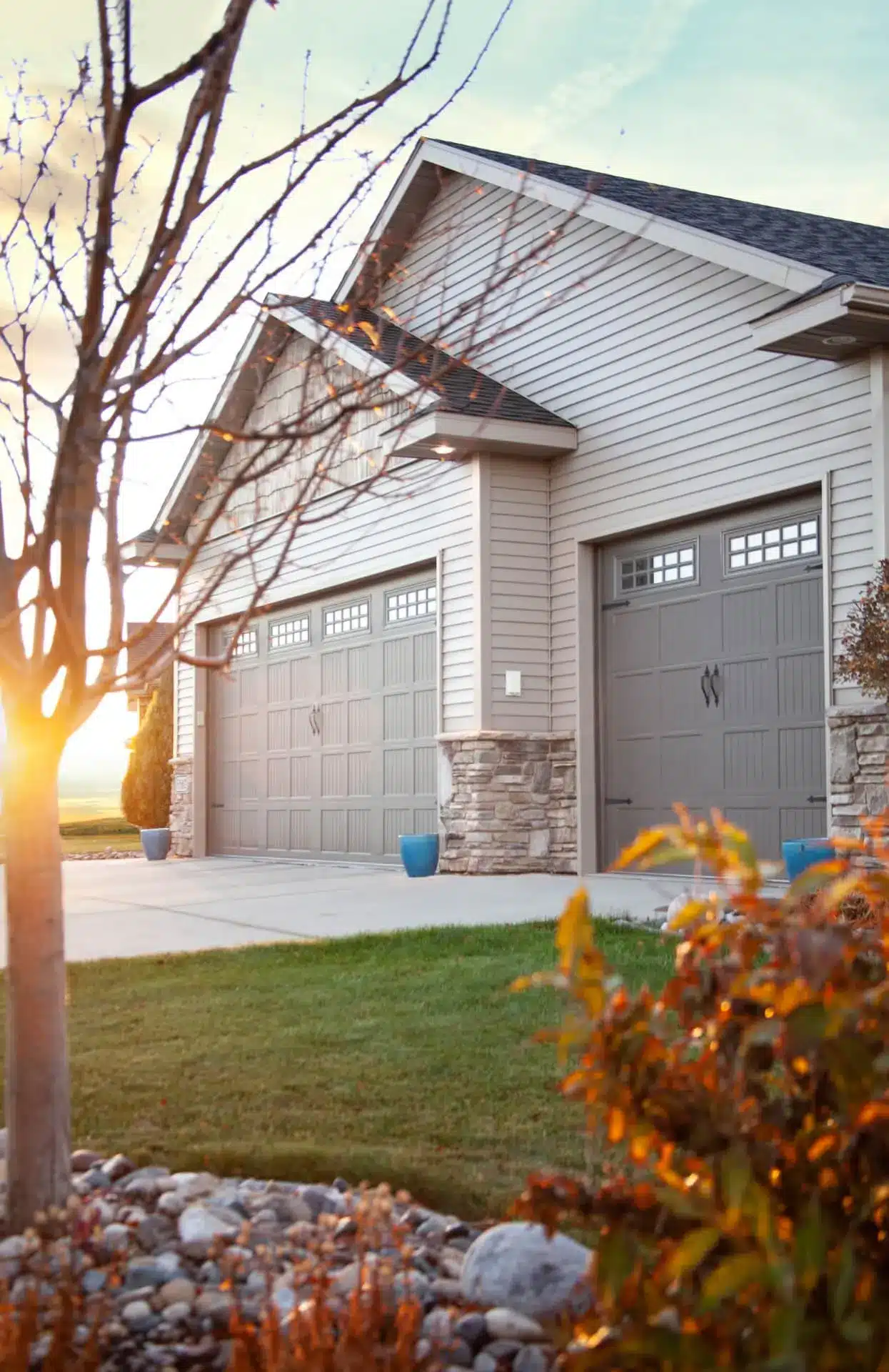 Short panel carriage garage doors